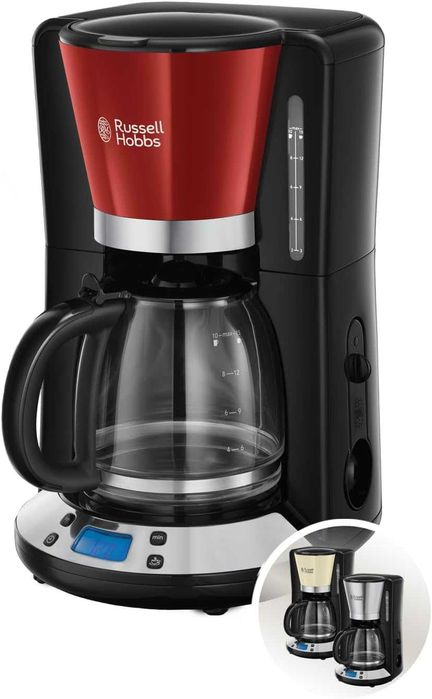 Кафемашина Russell Hobbs Digital Glass Victoria 1.25 L, технология за приготвяне на кафе WhirlTech, цифрово управление с програмируем таймер, 1100W