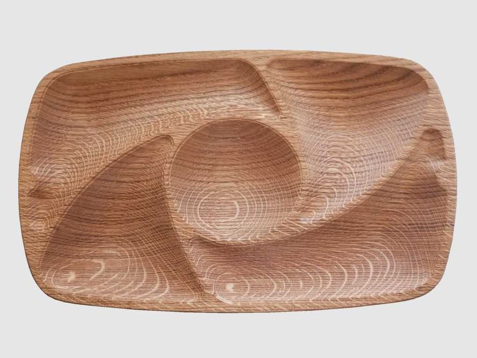 Кухненска 3Д дъска/плато за мезета и рязане от дърво."Вир".