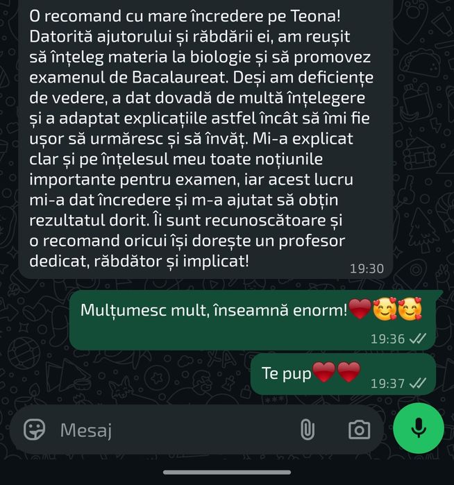 Meditații biologie bac/admitere