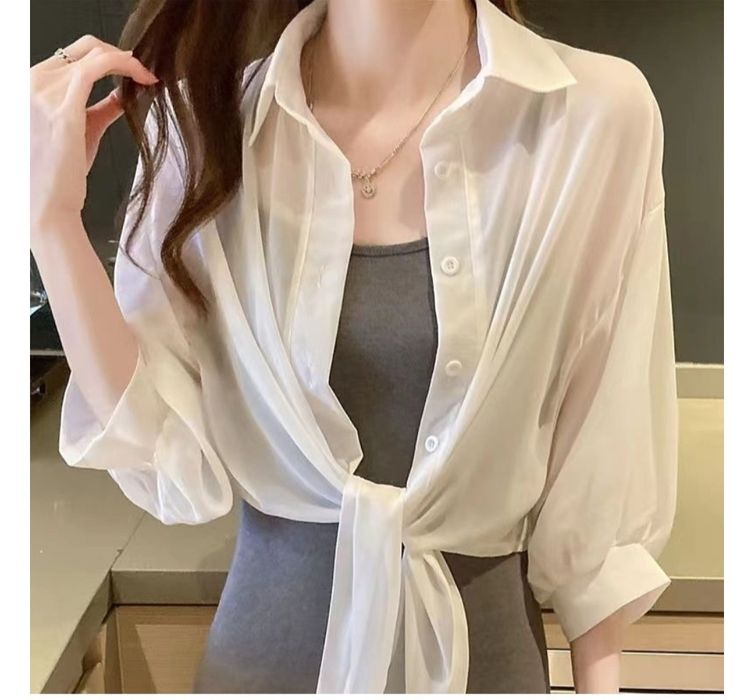 Топ+блузка. 46р. Комплект.