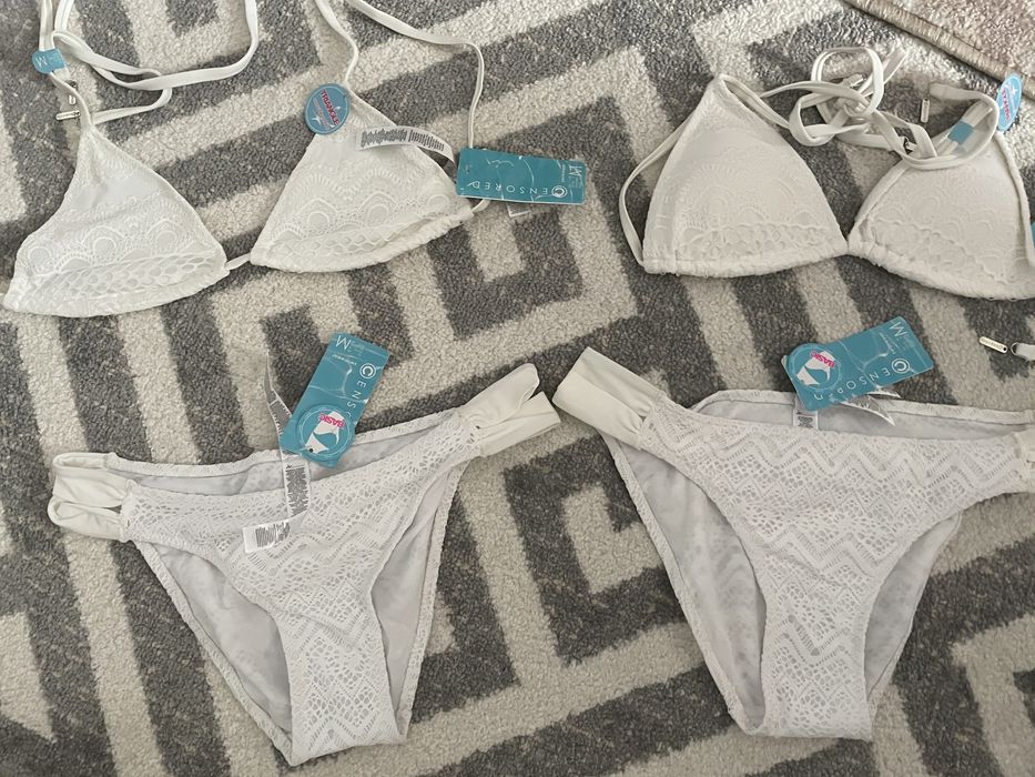 Costum baie XS,S,M,sutien push-up,alb,corai,roz,portocaliu,albastru