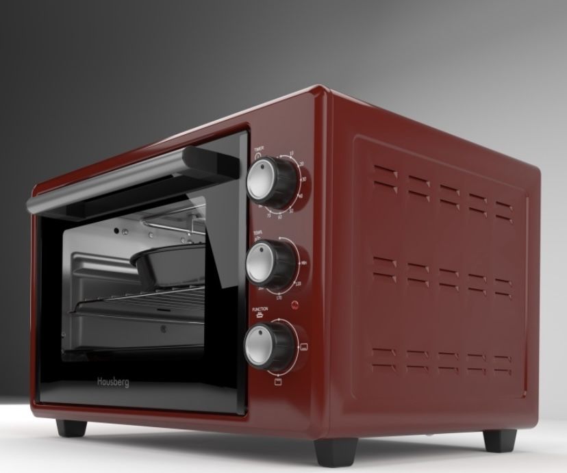 Настольная электропечь Hausberg HMO-360RE красный