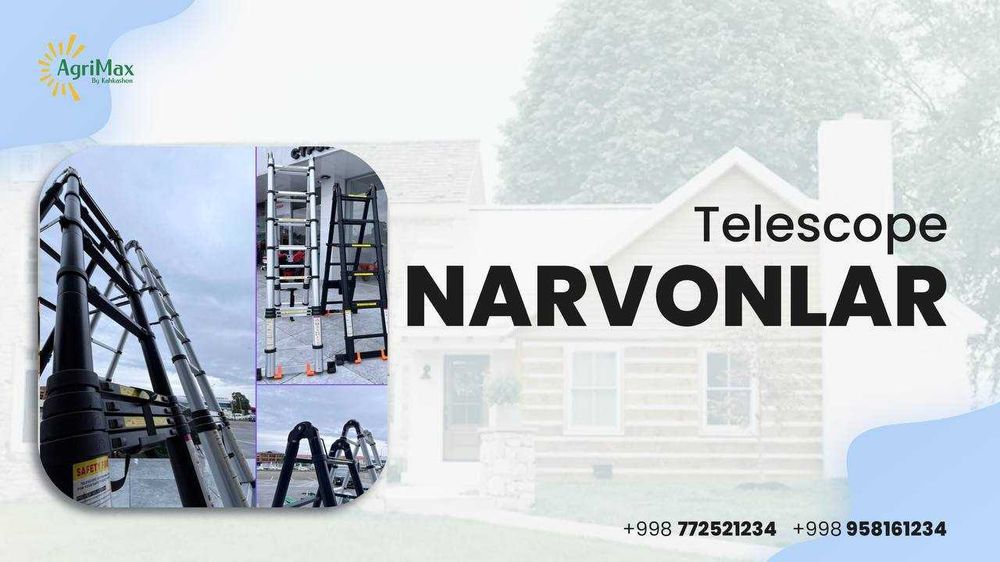 Телескоп нарвонлар бир ва икки қанотли барча ўлчамдаги нарвонлар оптом