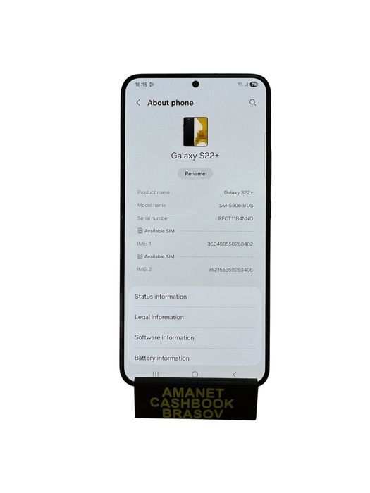 Samsung S22 Plus / 256 GB Memorie / Cashbook Amanet Brasov