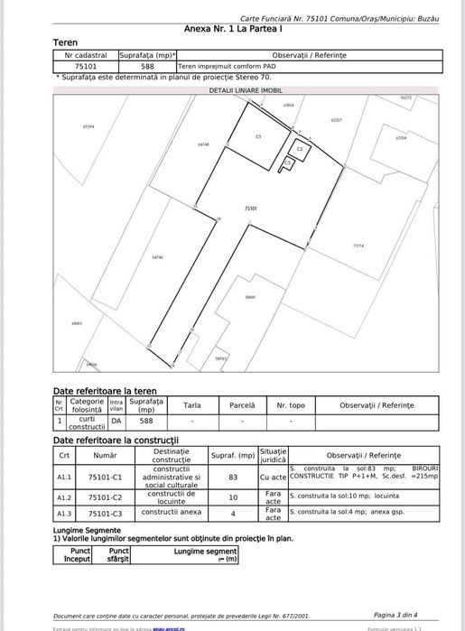 Vand teren 588mp , cladire P+1+M