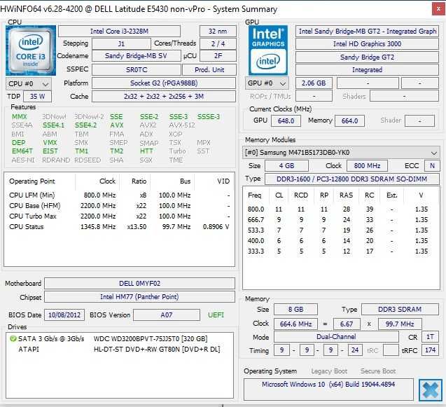 Laptop Dell Latitude 5430 I3 2320m HDD/SSD Ram 8 Gb