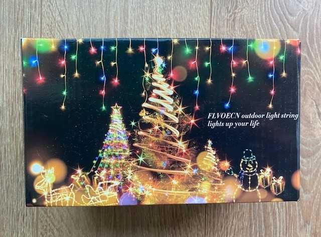 Instalație Crăciun FLVOECN 480 LED, 15 m, țurțuri, IP44, timer – nouă