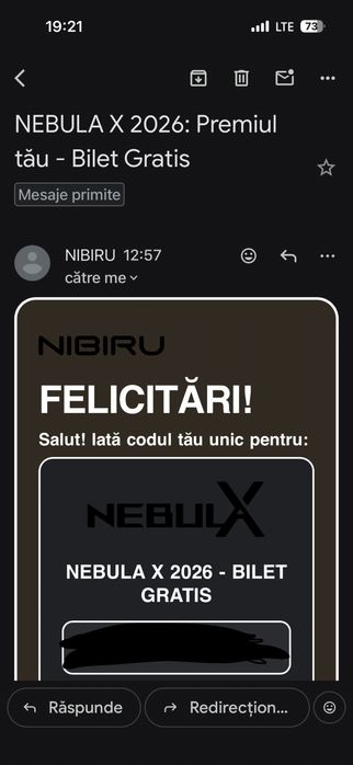 Vand bilet NIBIRU nebulaX