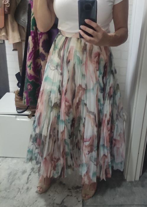 Fustă plisată multicolor H&M