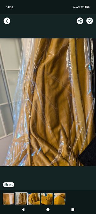 Vand draperii mustar din catifea de calitate superioara