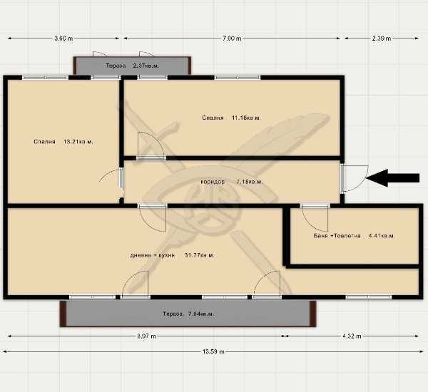 Продава се Тристаен апартамент в Първомай - 105 кв.м за 403 €/кв.м - Снимка #4