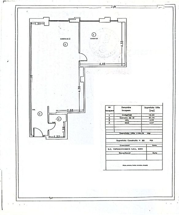 Apartament cu 2 camere tip ”open-space”, mobilat și utilat, zona CRUCE