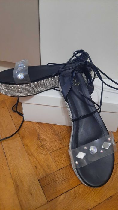 Дамски сандали тип римски с дълги връзки