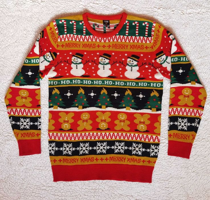 Pulover iarna om zapada brazi fulgi nea stele ursi sarbatori Craciun