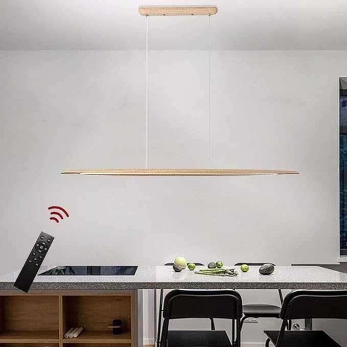 ЛЕД LED полилей Дървена димируема трапезна Таванна лампа  Дистанционно