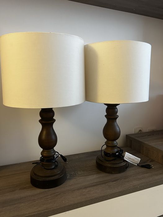 Set 2 lampi Zara Home cu picior de lemn