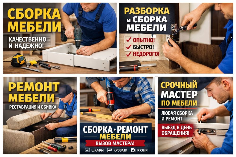 Сборка-разборка ремонт любой мебели