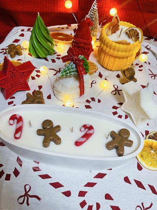 Коледни свещи от соев восък