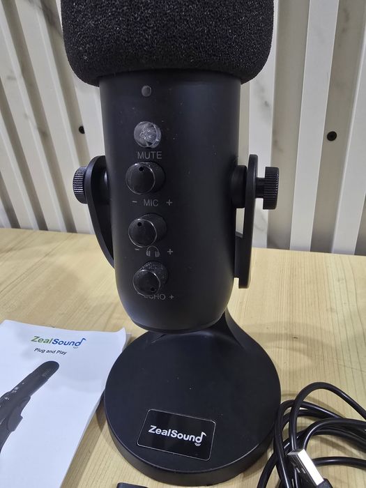 Микрофон ZealSound K66 USB – кондензаторен микрофон за запис, стрийминг и игри