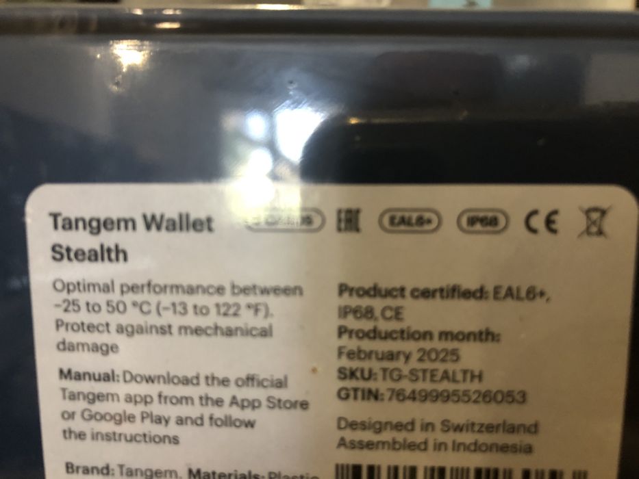 Холодный кошелек для крипты Tangem 3 карты Stealth