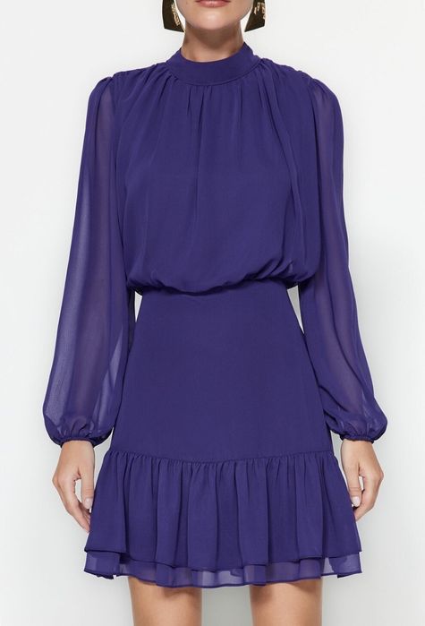 Рокля в лилав цвят " TRENDYOL "