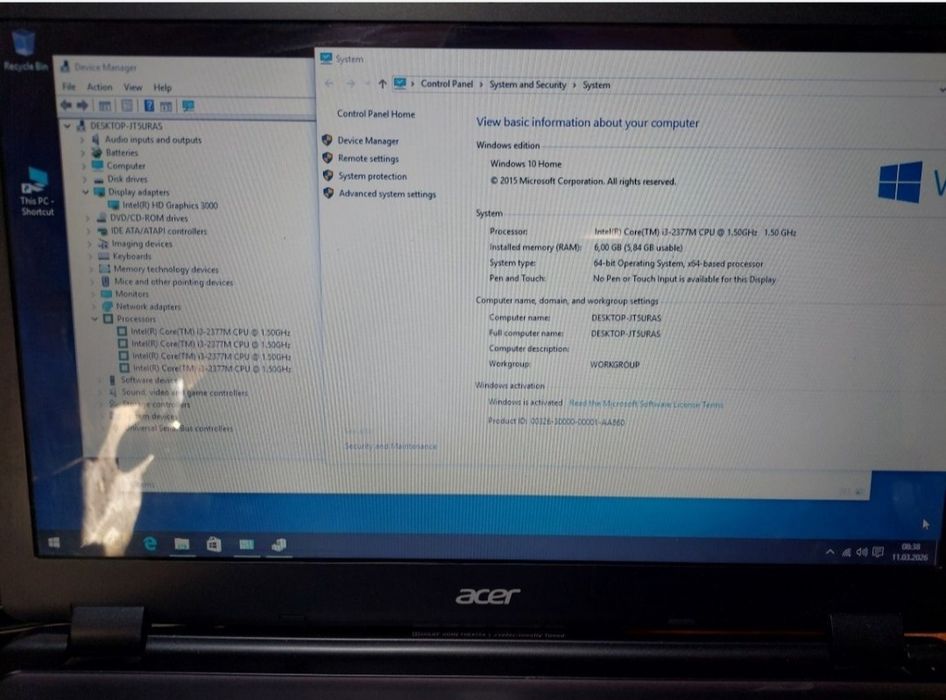 Laptop Acer Aspire i3