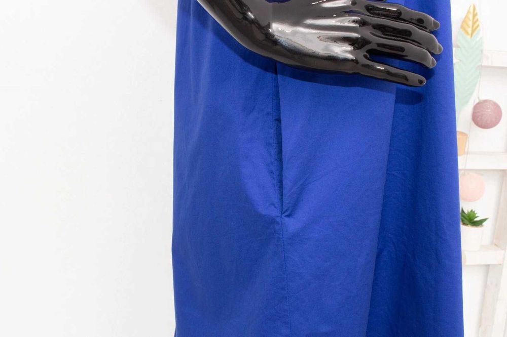 COS оригинална дамска рокля кралско синьо асиметрична 34 XS