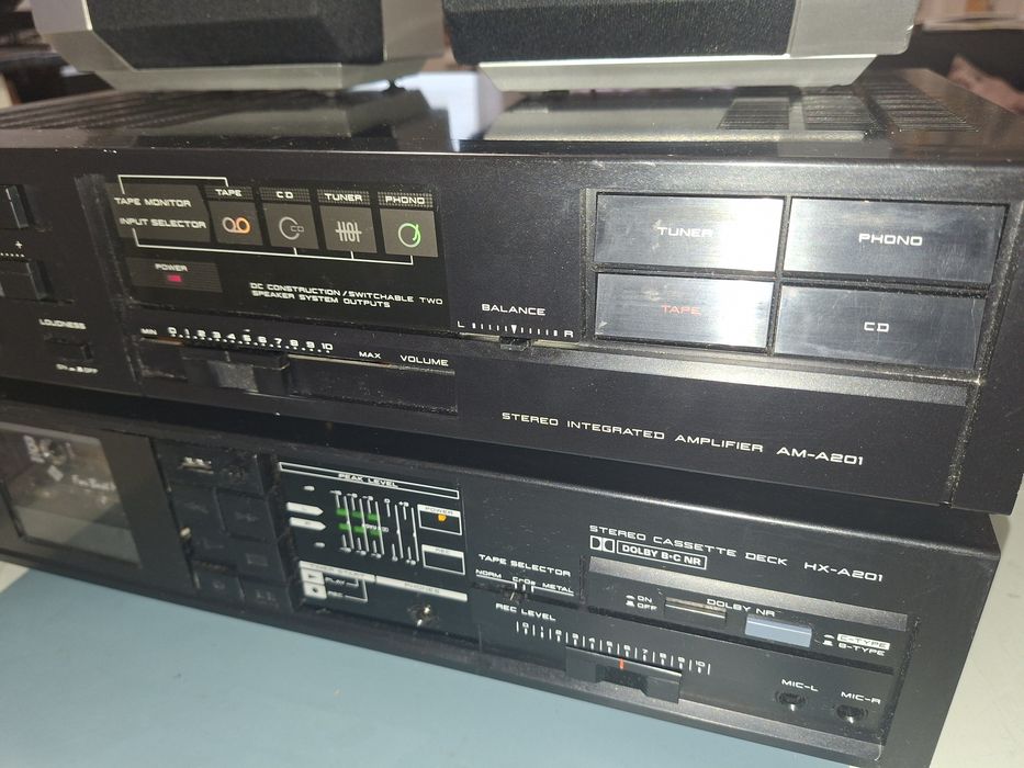 Linie Hi-Fi Akai A201, made in Japan, 1986, deck + amplificator integrat