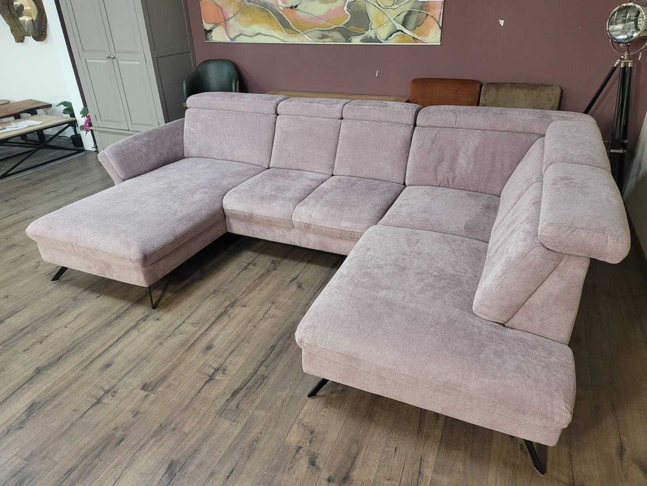 П- образен ъглов диван от плат MM-ZE1162 - цвят люляк
