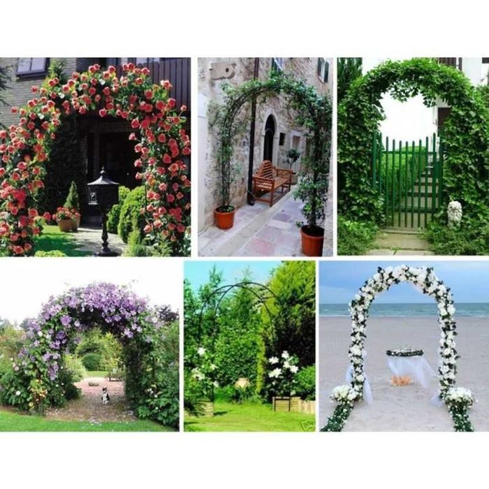 Арка за цветя, за градина 235 х 135 х 38 см, Тъмно зелена