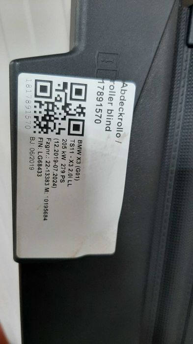 Rulou jaluzea plasa portbagaj BMW X3 G01 Noi.