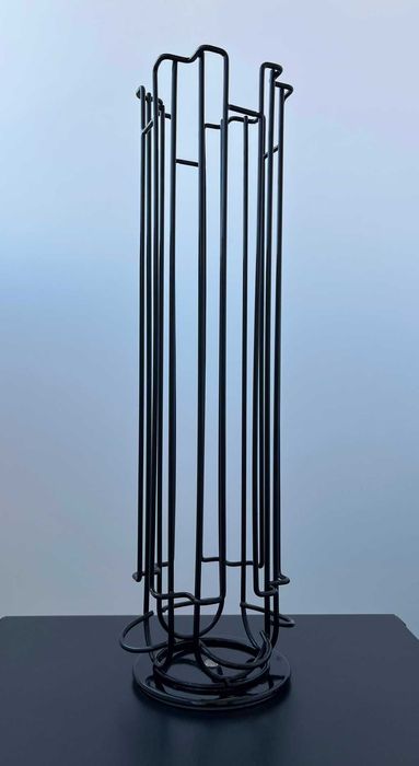 Suport capsule, rotativ, otel, vertical, negru