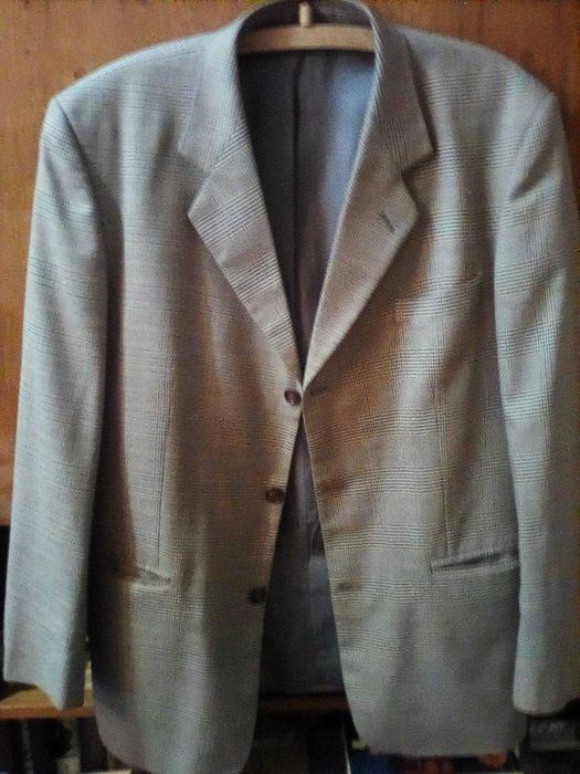 Бежево карирано лятно сако