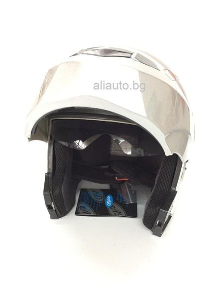 Каска ad за мотор модуларна с очила сива а-16-3