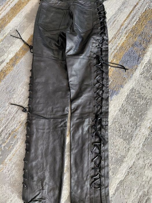Pantaloni piele naturala y2k motosport