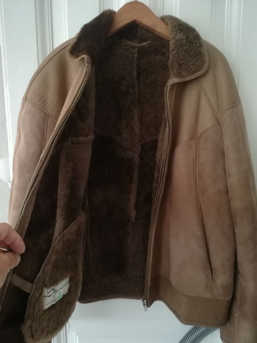 Geaca piele bărbați Sherling cu blana