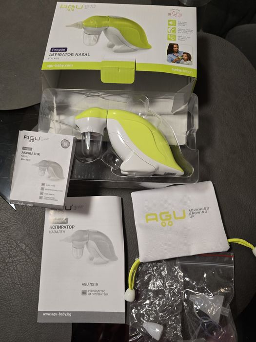 2 ГОД.ГАРАНЦИЯ Miniland и AGU NS19 Penguin аспиратор за бебе