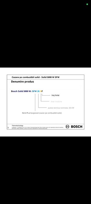 Vând centrală pe lemne Bosch stare de funcționare perfectă uzată doar doi ani!