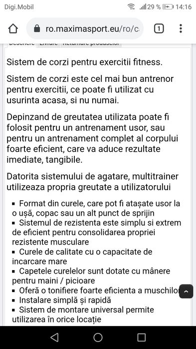 Sistem corzi fitness  gen trx