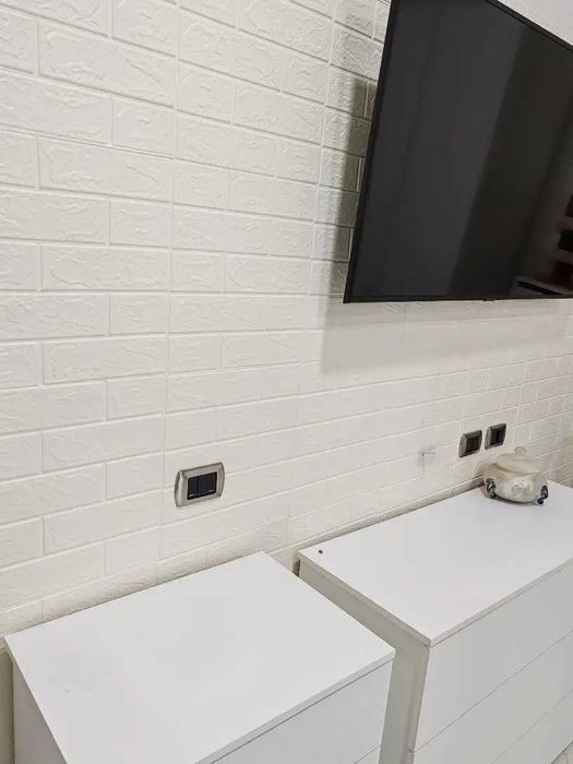 3D Тапети, Самозалепващи Пана Тапет 3D Тухли Релефни за стена