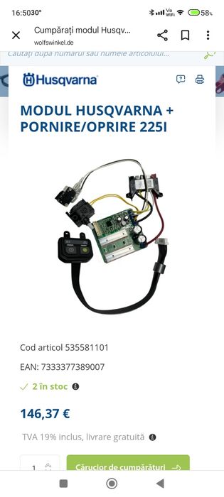 Modul pornire oprire drujba Husqvarna 225i