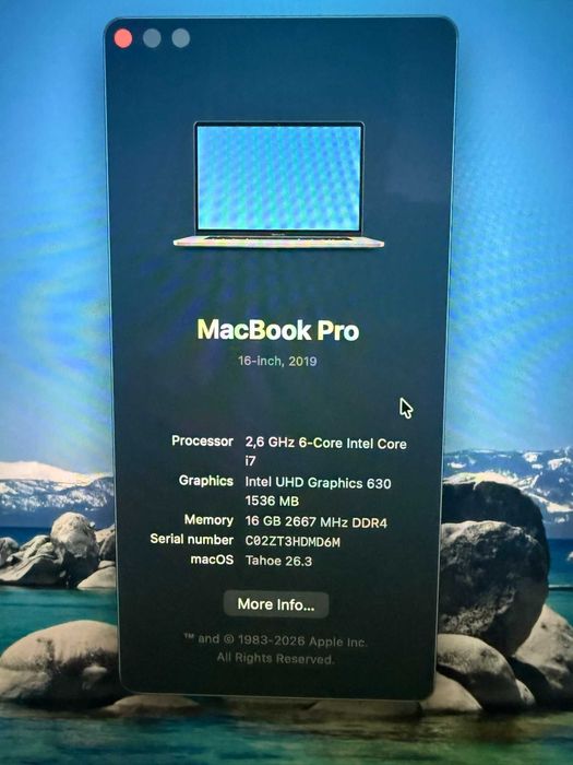 Apple MacBook Pro 16" (2019) – Cycle count: 139