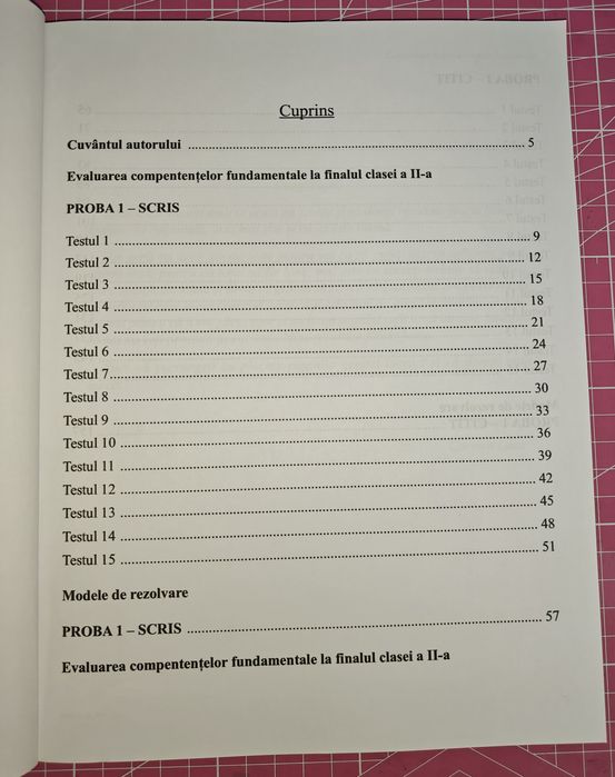 Teste de evaluare la Comunicare în limba română, scris și citit