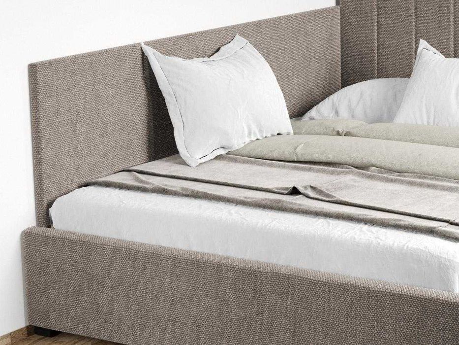 Pat Tapitat de colt saltea de 190 Adam Bej Eden 4 rabatabil + lada