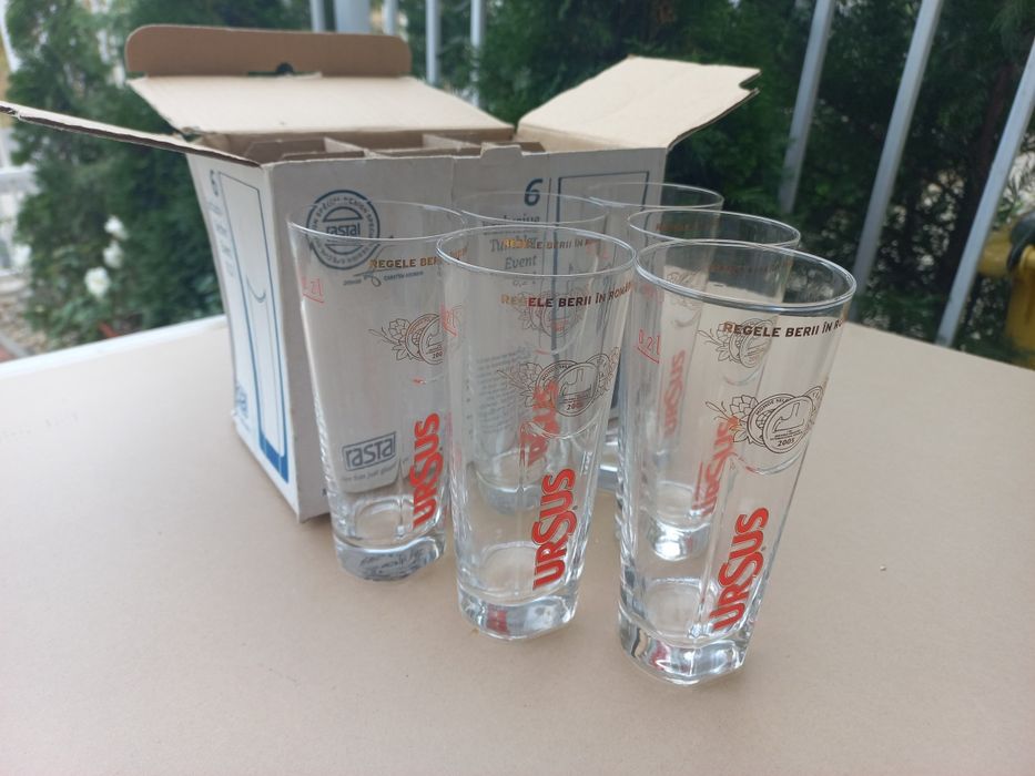 Vând pahare de bere Ursus 0,3l si 0,2l