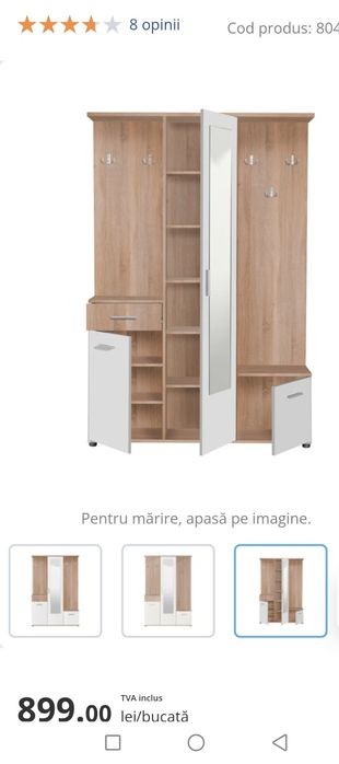 Vând pantofar cu oglinda și cuier