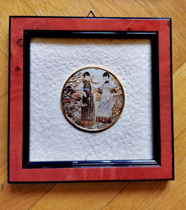 Картина арт украшение миниатюра литография 24 кт златен лист 4бр.