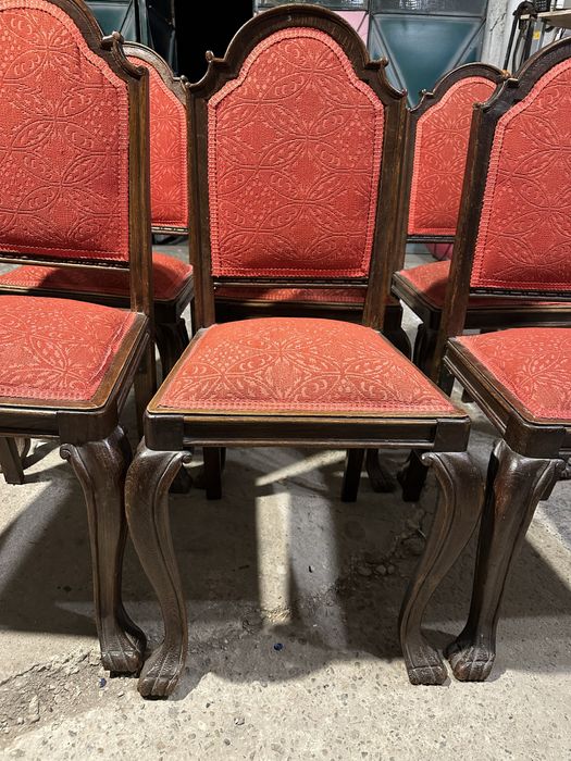 Set 6 scaune tapitate, lemn masiv