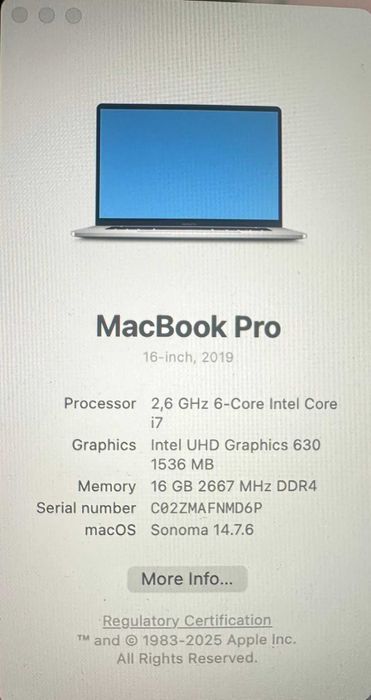 Vand MacBook Pro 2019 16 inch