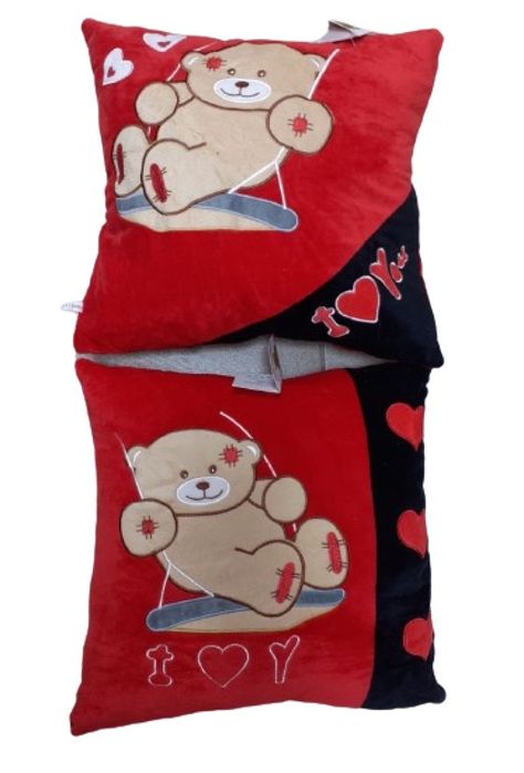 Подаръчна квадратна плюшена музикална възглавничка с мече за Свети Вал